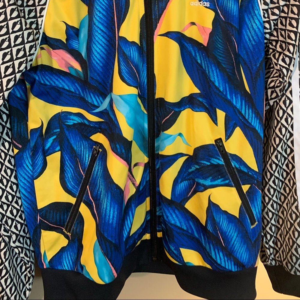 adidas Yellow & Blue Tropical Track Jacket - Picture 4 of 7
